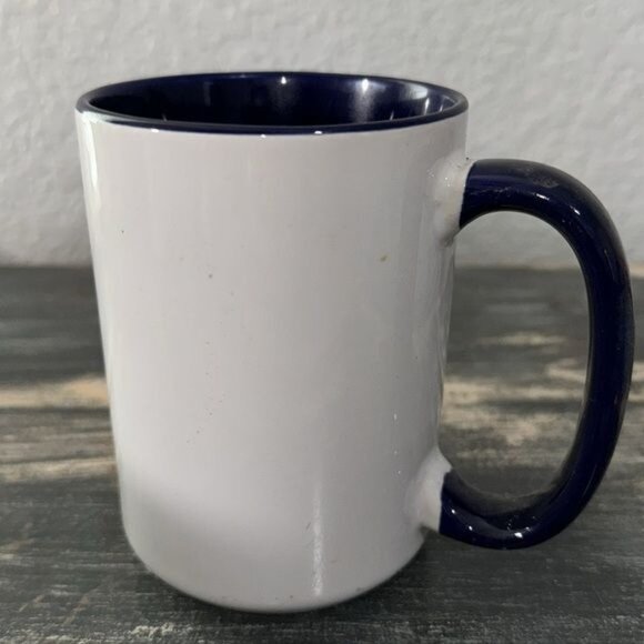 Nautical Calypso Anchor & Compass Mug By Zazzle Navy & White 11 Oz Coffee Cup - Picture 3 of 6